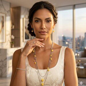 Boho Multi Strand Necklace & Earring Set